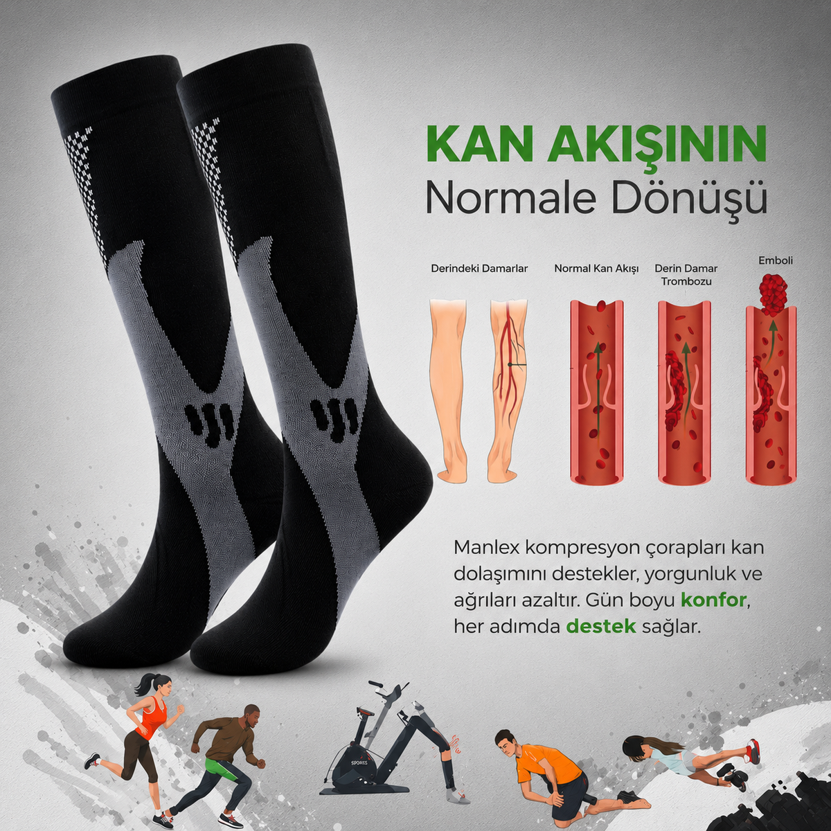Manlex™ Kompresyon Çorabı